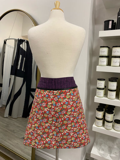 Pre Loved,  Zand Amsterdam Adjustable Skirt, Floral Reversible