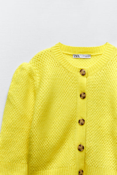 Pre-Loved, Zara Knit Top, Yellow *New with Tags