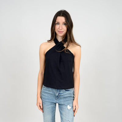 Pre-loved, Hina Cross Front Top, Black