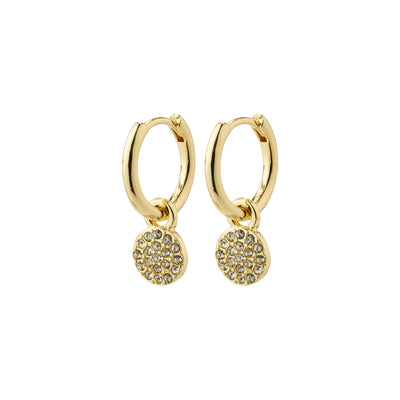 CHAYENNE, recycled crystal hoop earrings gold-plated