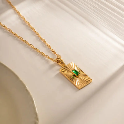 Davinity, Pendant with Emerald Gold plated