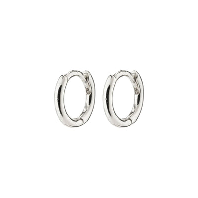 Eanna, recycled huggie hoops, silver-plated