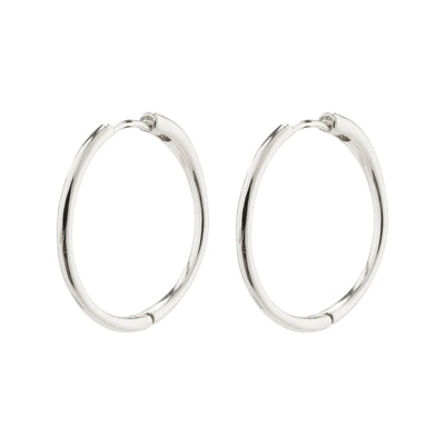 Eanna, recycled large hoops silver-plated