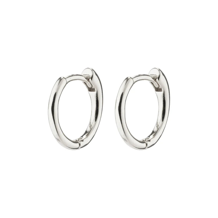 Eanna, recycled small hoops, silver-plated