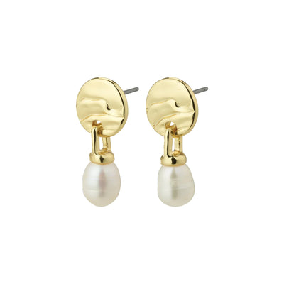 Heat, Recycled Freshwater Pearl Earrings, Gold