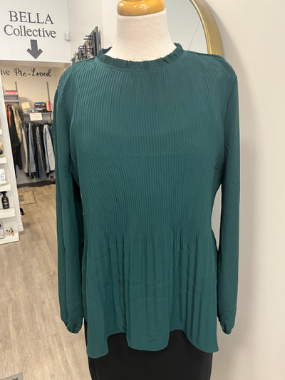 Pre-Loved, Adrienna Papell, Green Pleated Top