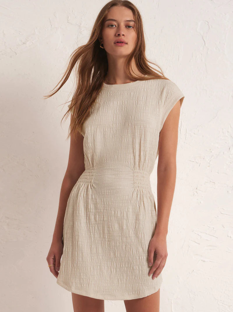 Z Supply, Rowan Textured Mini Dress, Whisper White