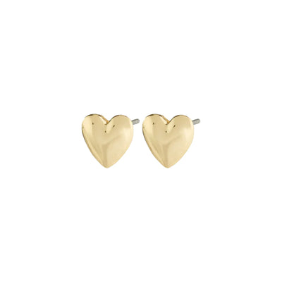 Sophia, recycled heart earrings, gold-plated