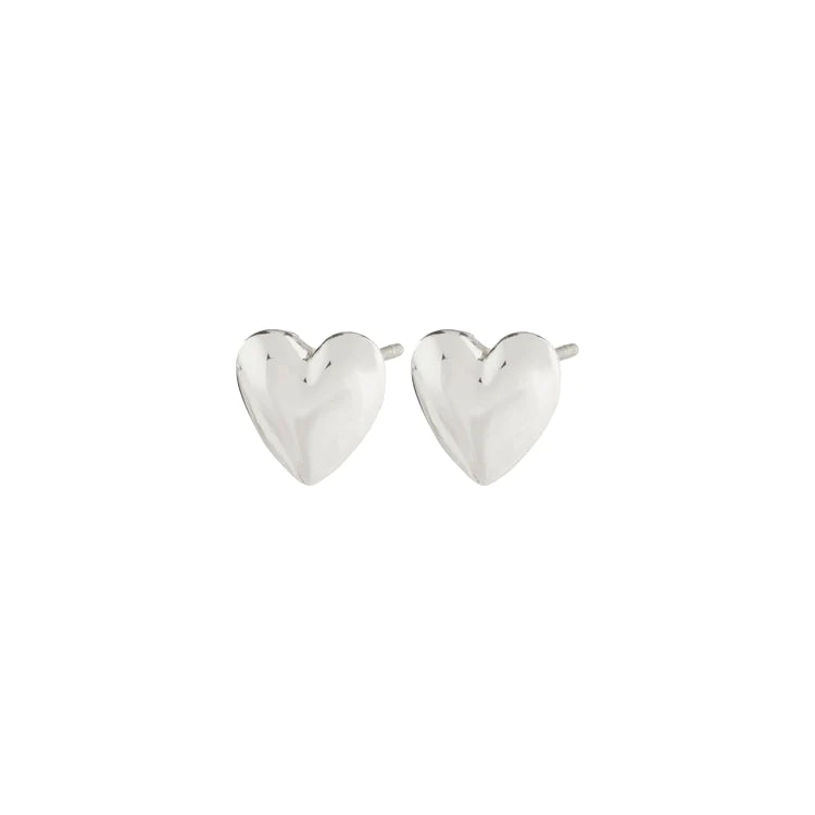 Sophia, recycled heart earrings, silver-plated