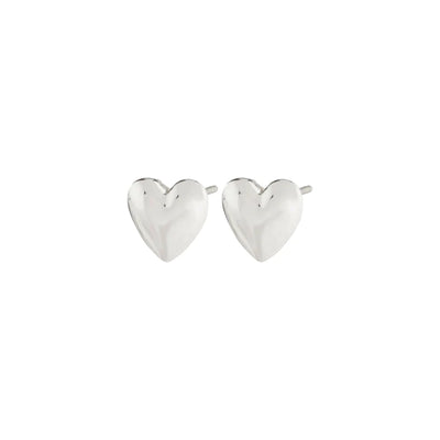 Sophia, recycled heart earrings, silver-plated