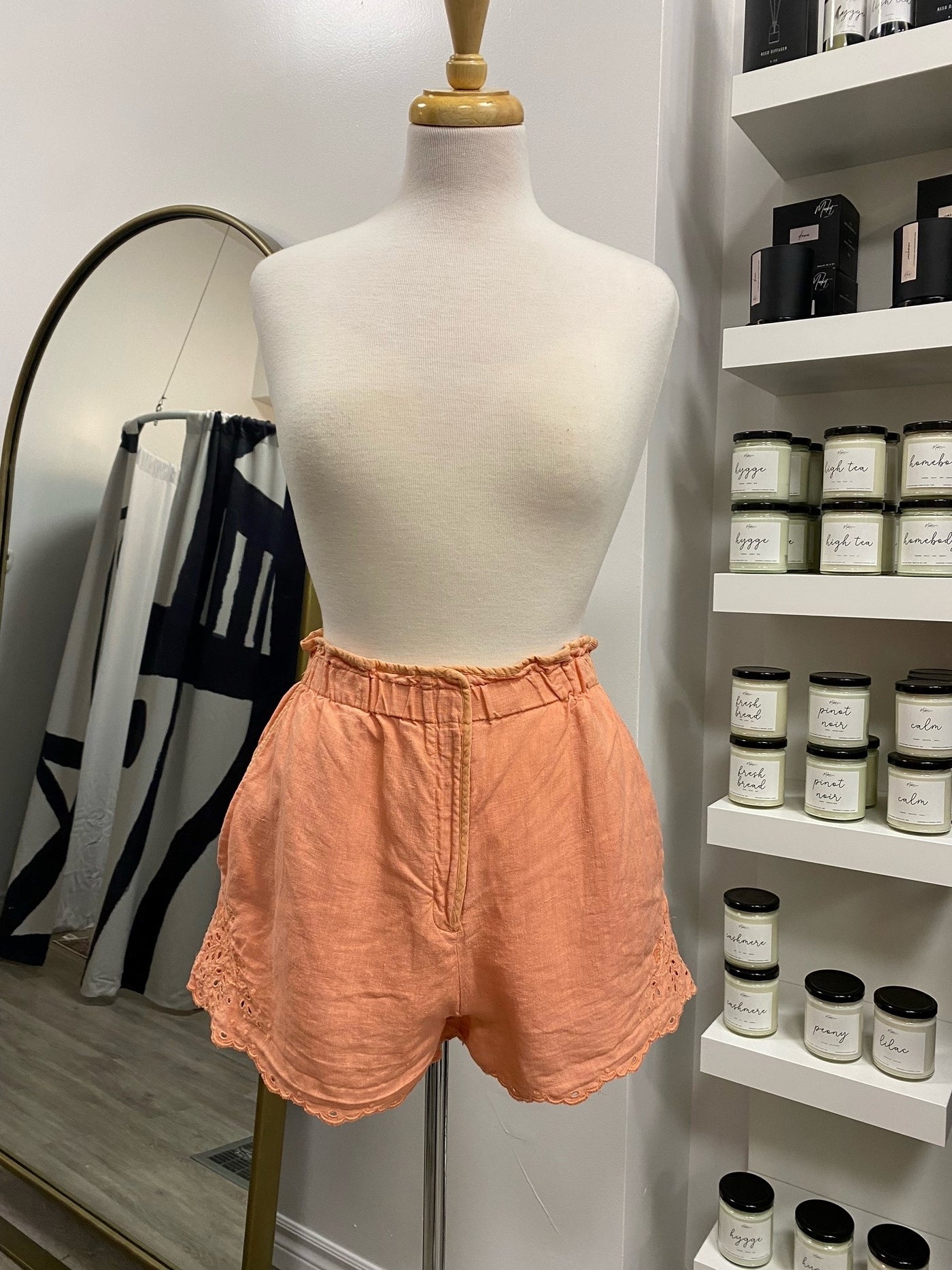 Pre-Loved, Wilfred, Linen Shorts, Coral