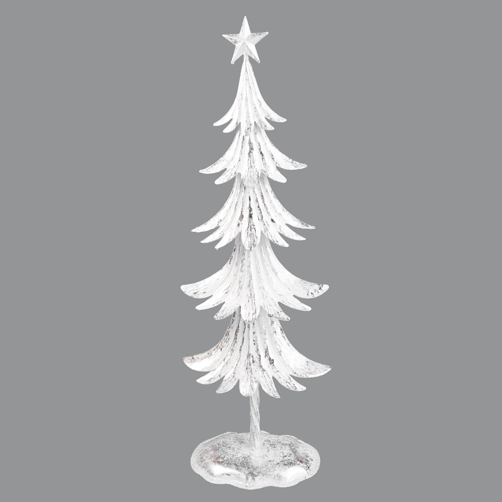 White Metal Tree W/ Silver Foil, 20"