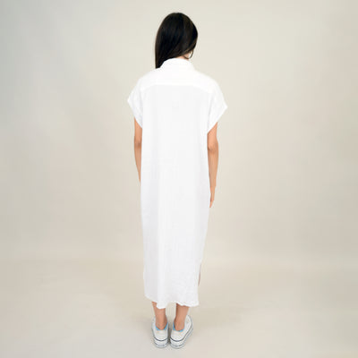 Aira Bubble Gauze Dolman Short Sleeve Dress, White