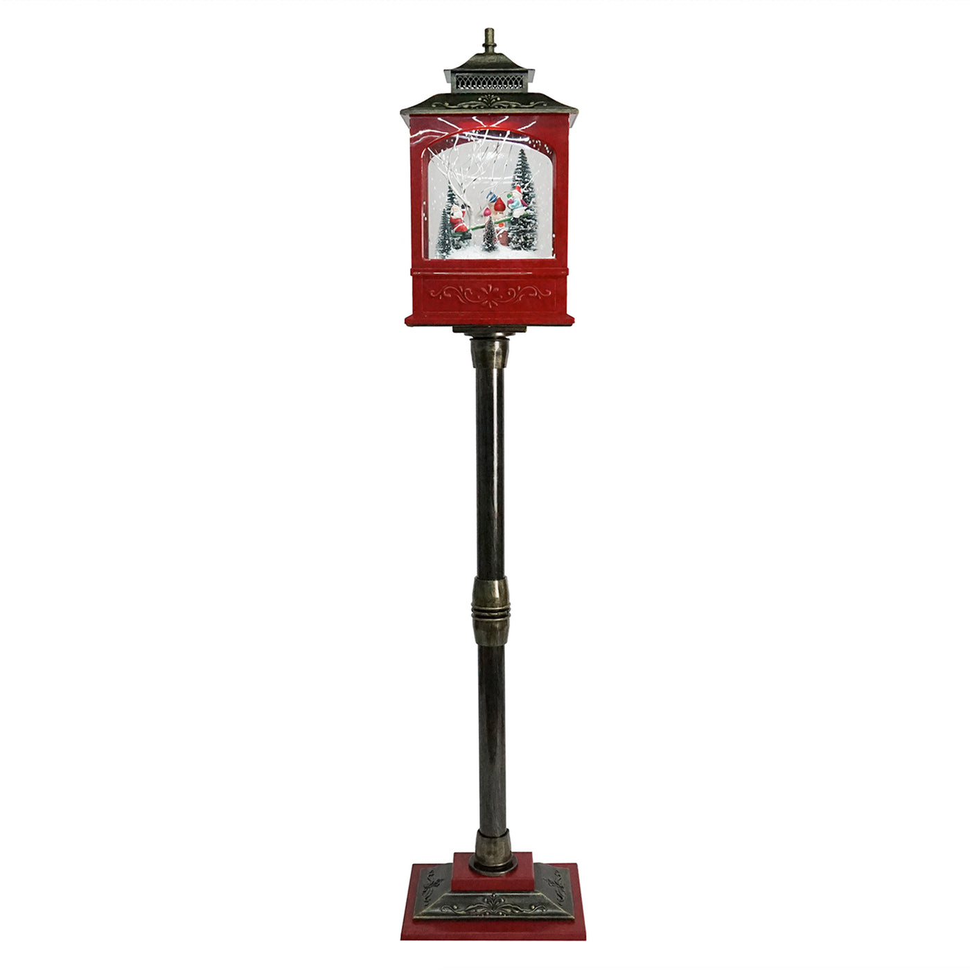 Floor Street Retro Lamp W/ Santa & Snowman