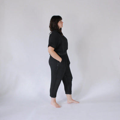 Women's Black Crinkle Slouchy Pants