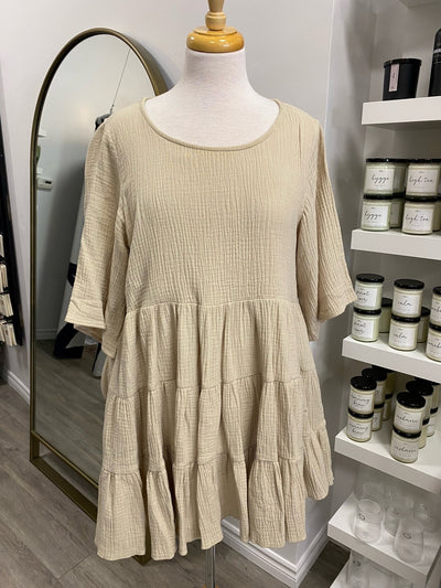 Pre Loved, By Together Tiered Mini Dress, Linen