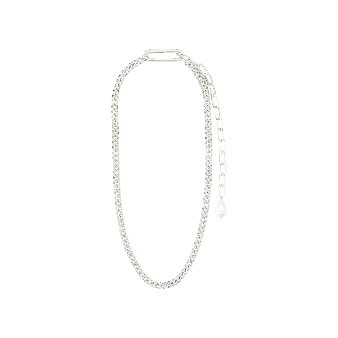 Heat Recycled Chain Necklace, in Silver