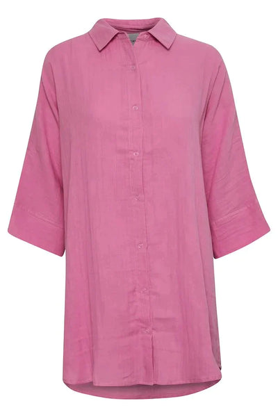 Pre-Loved, Ichi Foxa Beach Shirt, Super Pink (Last One)