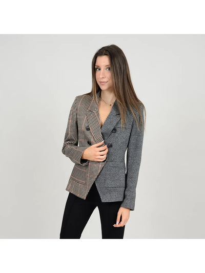 RD Style Jeanne Double Breasted Mixed Media Blazer