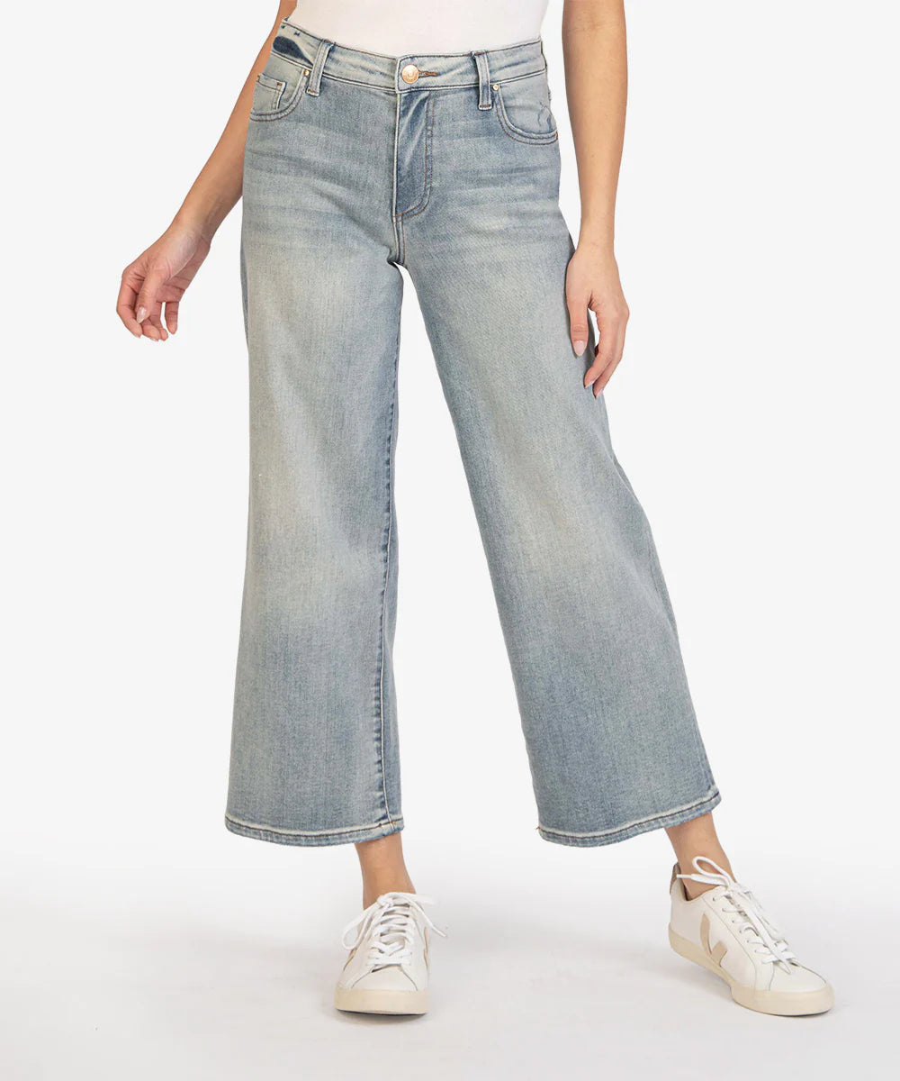 Kut from the Kloth Charlotte High Rise Wide Leg, Effect Wash (last pair)