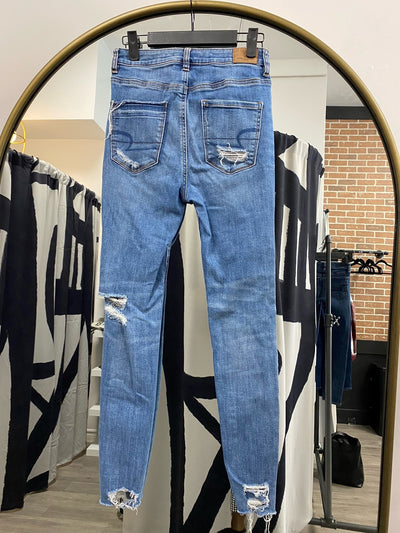 Pre Loved, American Eagle Jeans, Light Wash Distressed Skinny
