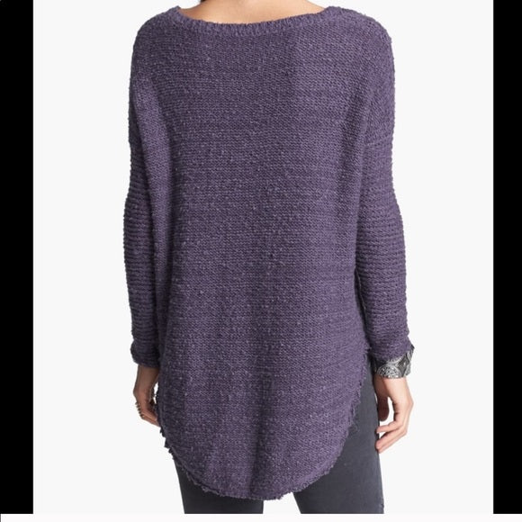 Pre-Loved, Free People Distressed Knit Sweater, Purple