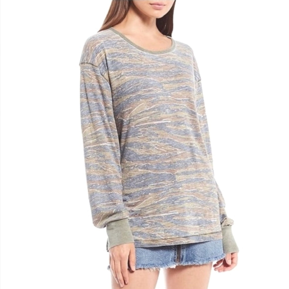 Pre-Loved Free People Faded Came Print Long Sleeve