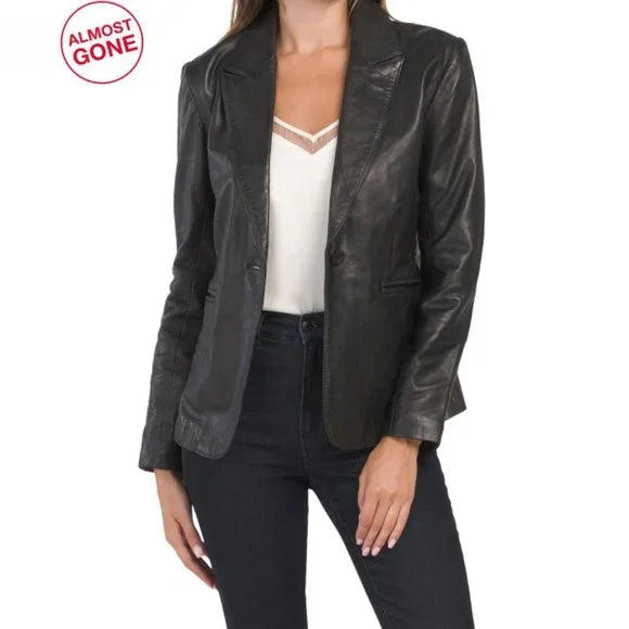 Pre Loved Bod & Christensen, Leather Blazer (From Michele's Closet) New With Tags