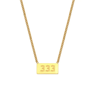 Angel Numbers Necklace, Gold Plated