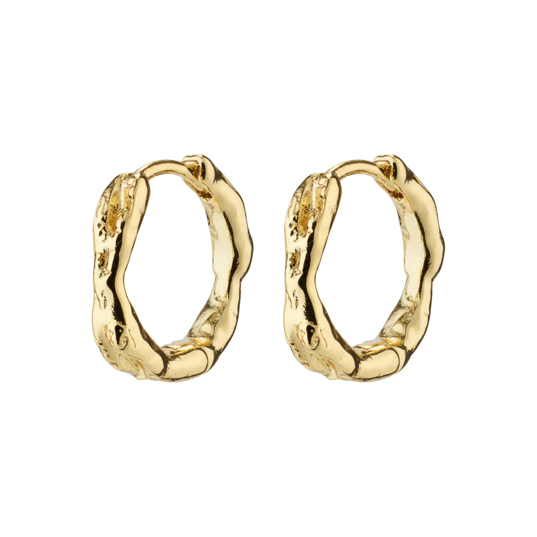 Eddy, Recycled Organic Shaped Hoops Small, Gold