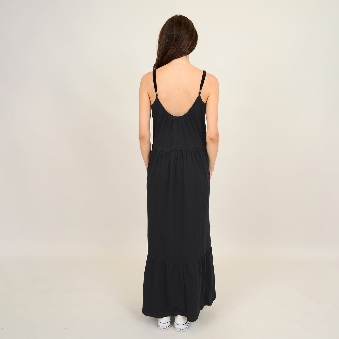 Tomoyo Tiered Maxi Dress, Black