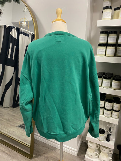 Pre-Loved, Roots Crewneck Sweater, Green (Unisex)