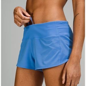 Pre Loved,  Lululemon Speed Up Low Rise Short 2.5" in Blue Nile (New with tags)