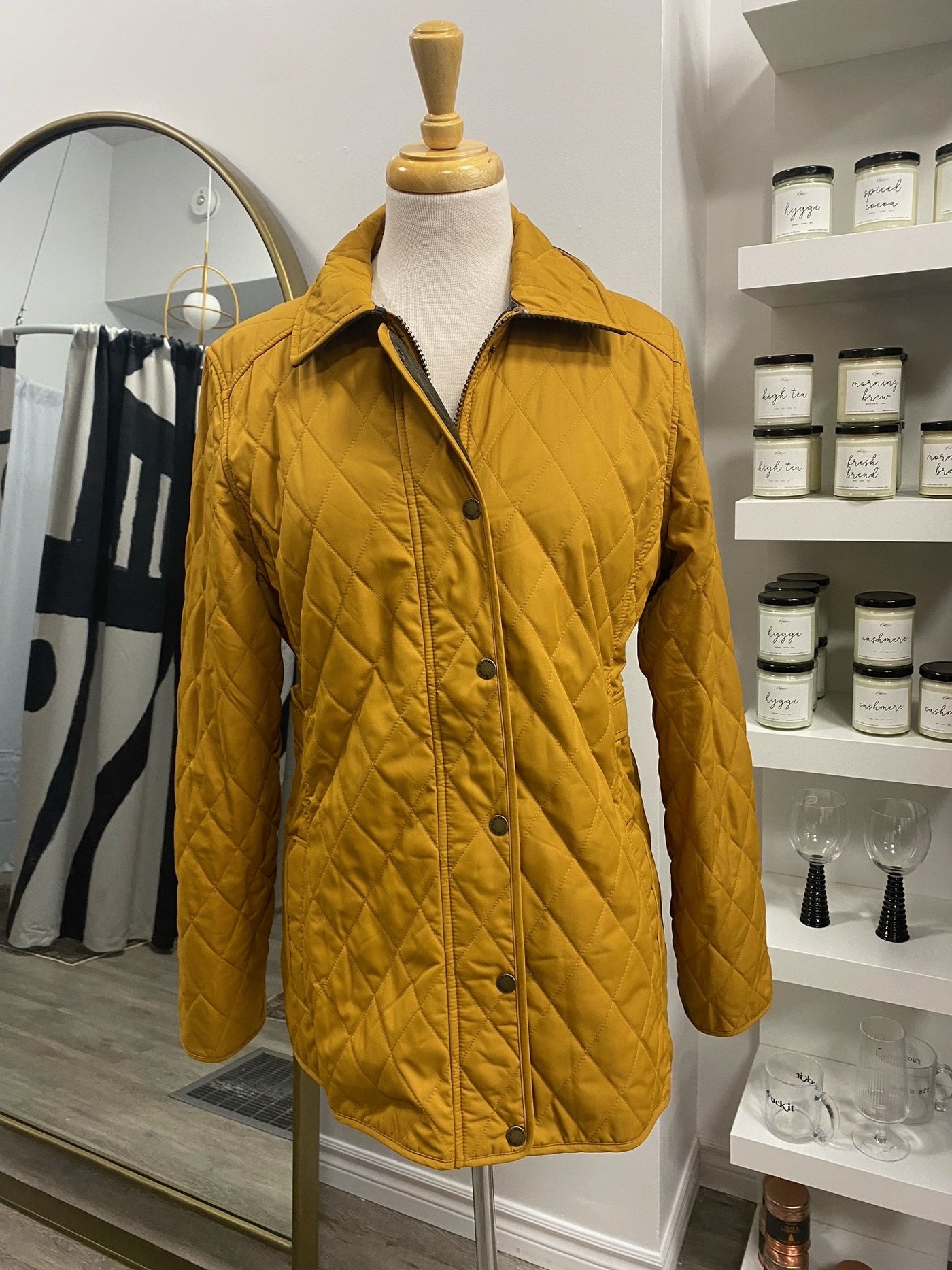 Pre Loved, L.L. Bean Quilted Jacket, Mustard Yellow