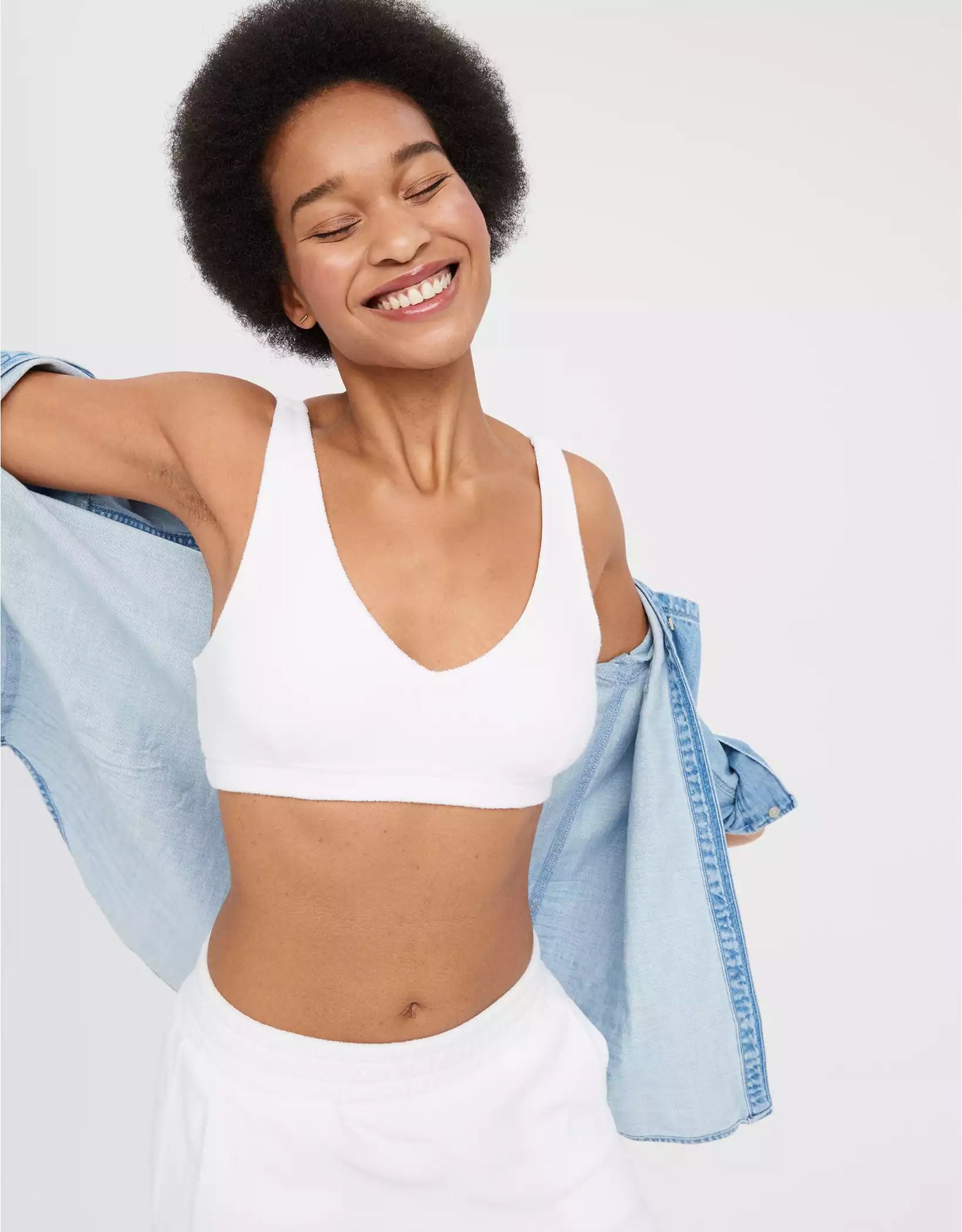 Pre-Loved, Aerie Terrycloth Bralette White *From Remi's Closet