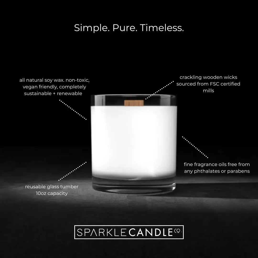 Tobacco + Caramel Wood Wick Soy Candle