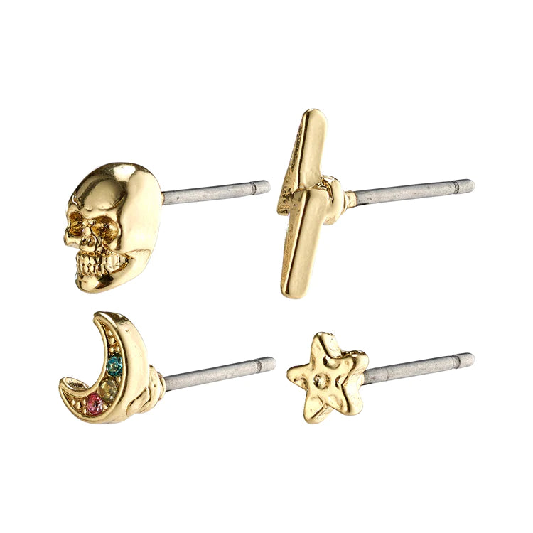 Perla Earrings Set, Gold Plated (7013011128382)