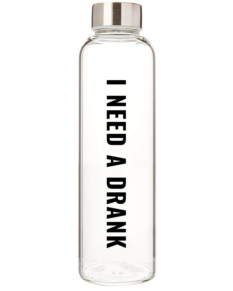 Drank Glass Water Bottle