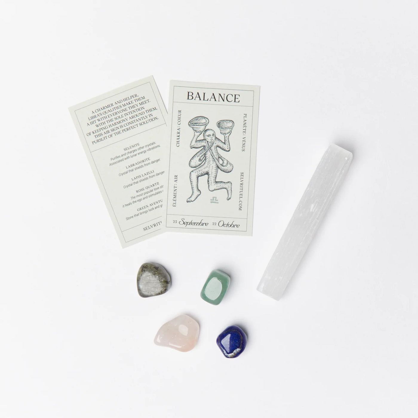 Zodiac Crystal Set with 5 special crystals for your zodiac sign. Comes in a gift bag with a card sharing your zodiac characteristics