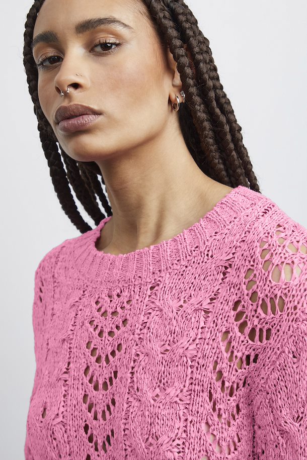 Ichi Brea Knit Pullover, Super Pink (last one)