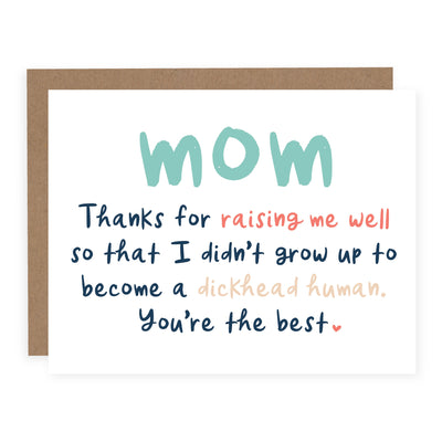 Dickhead Human Mothers Day Card (6864976773182)