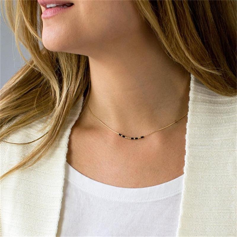 Morse Code Necklace, 18K Gold Plated, Various (6893525368894)