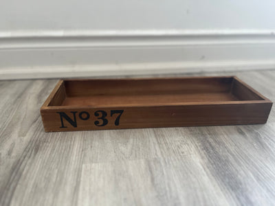 Wooden Tray with metal handles
