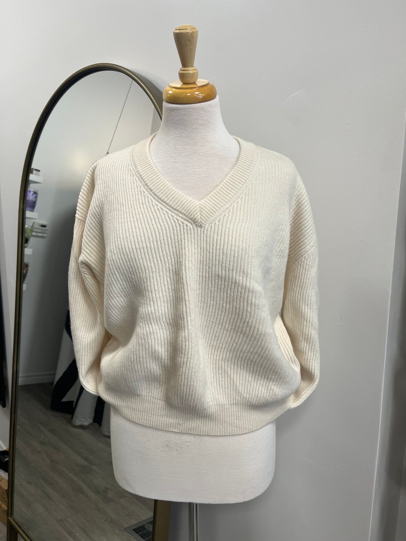 Pre-Loved, Zara Cream V Neck Sweater (From Michele's Closet)