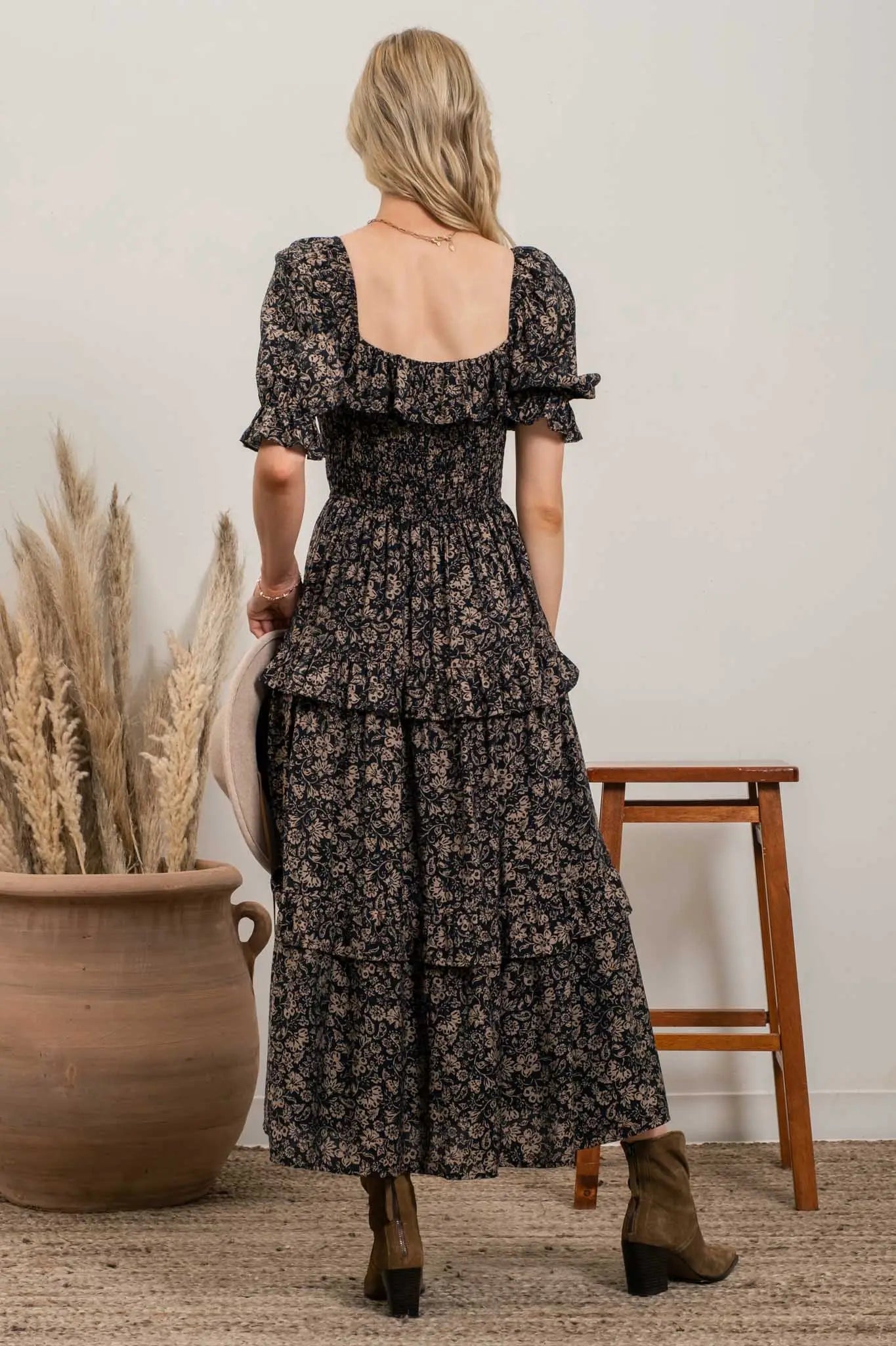 Constance Puff Sleeve Floral Maxi Dress
