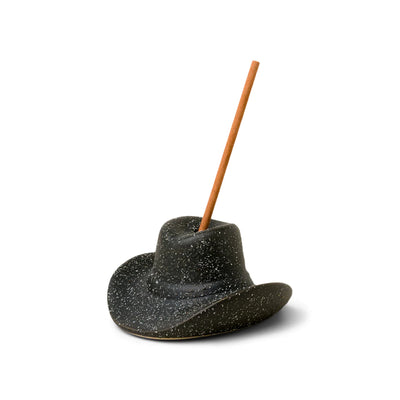 Cowboy Hat Incense Holder, Black (Includes 100 Short incense sticks)