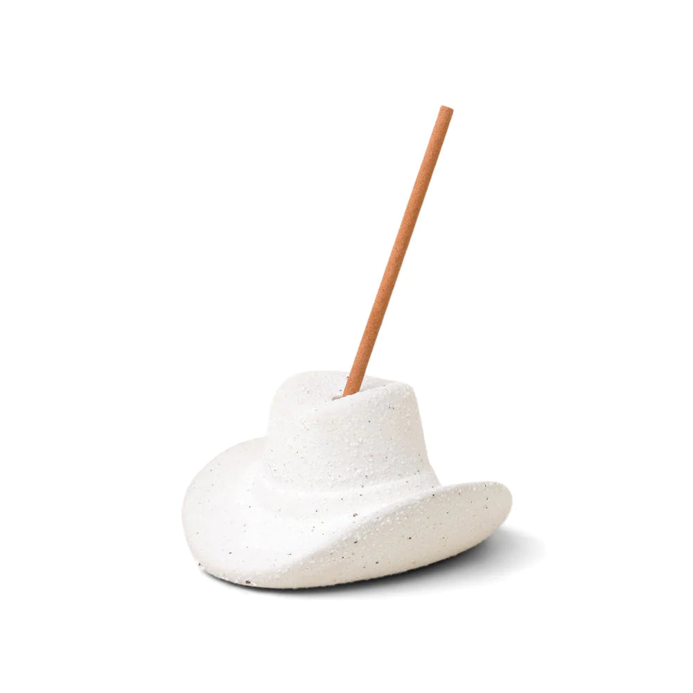 Cowboy Hat Incense Holder, White (Includes 100 Short incense sticks)