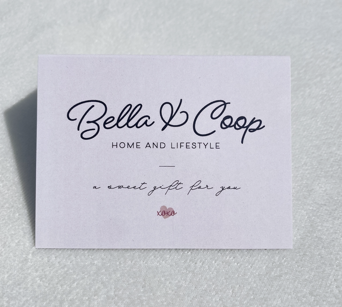 Bella & Coop Physical Gift Card, with Note Card (6579161169982)