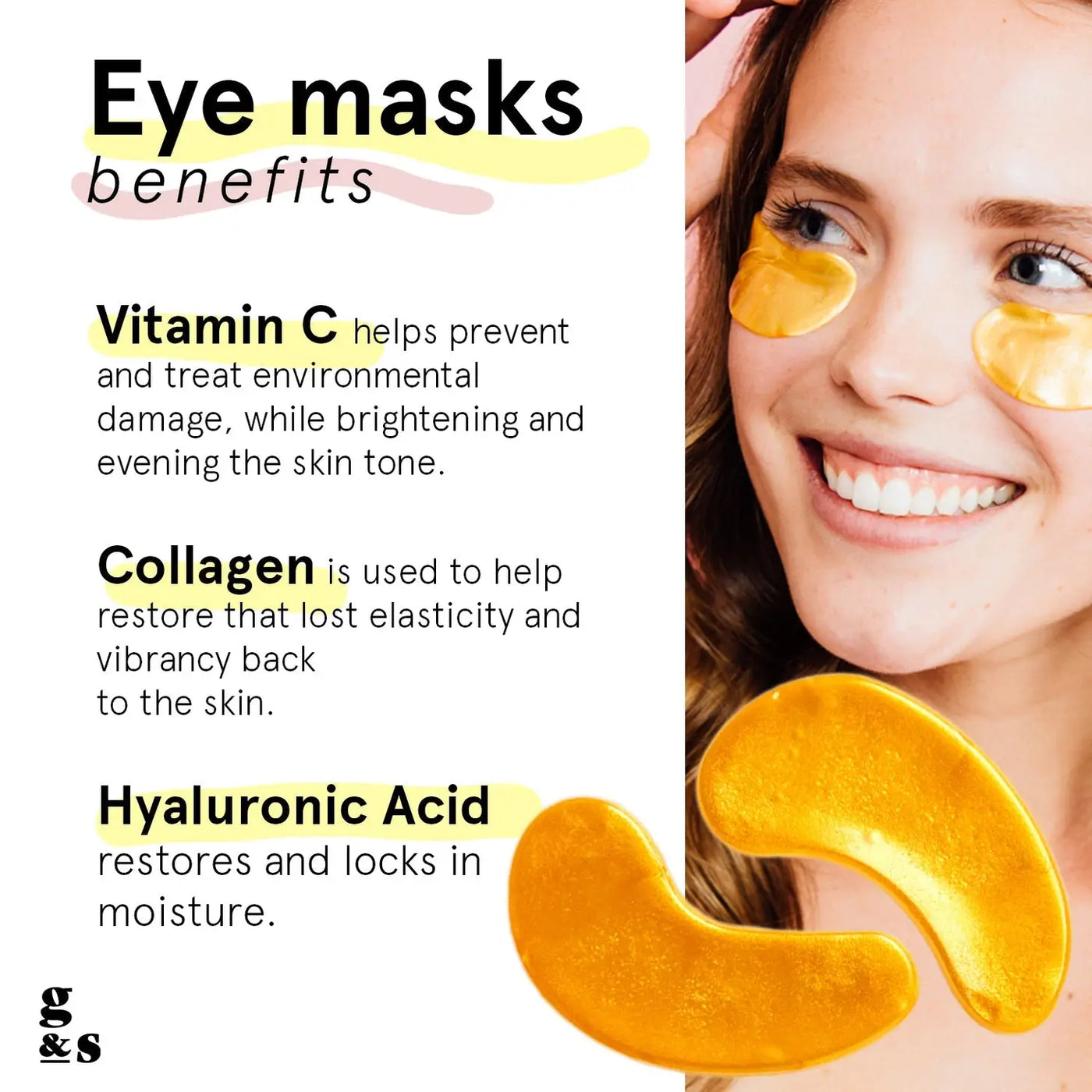 The benefits list of an energy drink eye mask 