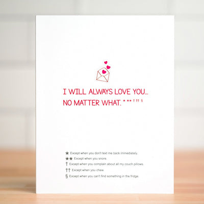Card, "I will always love you..." (6843031683134)